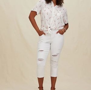 Torrid Crop Jeggings Vintage stretch White